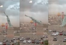 ആഞ്ഞടിച്ച് കൊടുങ്കാറ്റ്; ബ്രസീലില് സ്റ്റാച്യൂ ഓഫ് ലിബേര്ട്ടിയുടെ മാതൃക തകര്ന്നു വീണു