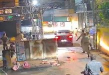 വാഹനപരിശോധനയ്ക്കിടെ പോലീസുകാരനെ ഇടിച്ചു തെറിപ്പിച്ച് കാർ