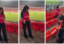 ഐപിഎൽ മത്സരത്തിനിടെ റിംഗ് ട്രെൻഡിന് റീലെടുക്കാൻ ശ്രമം, നഷ്ടപ്പെട്ടത് 70,000 രൂപയുടെ മോതിരം ! വീഡിയോ